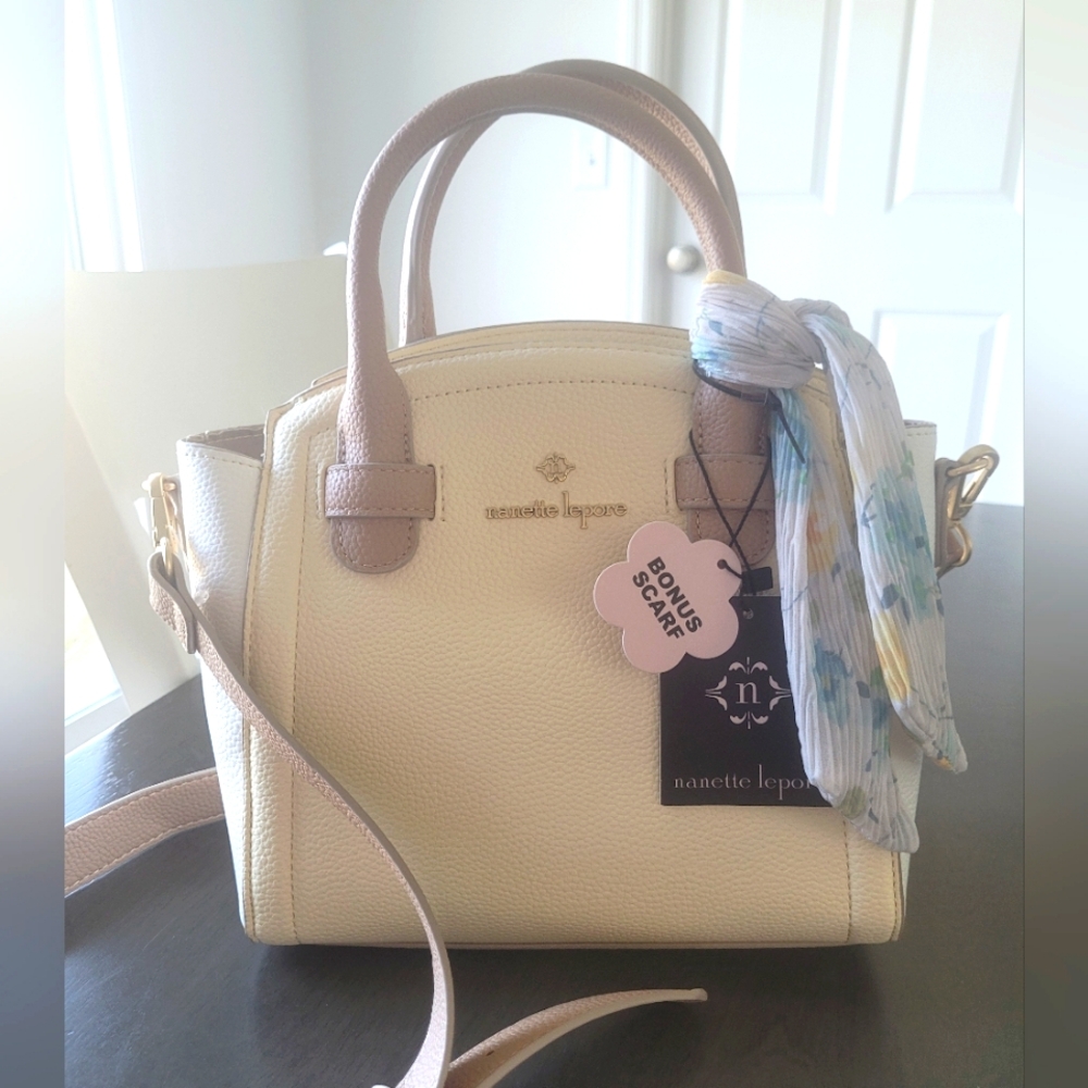 Nanette Lepore Cream and Tan Satchel